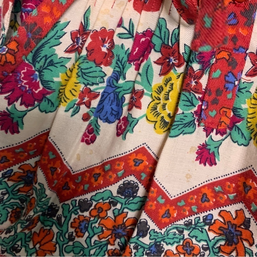 Albert Nipon Long Sleeve red floral button front … - image 5